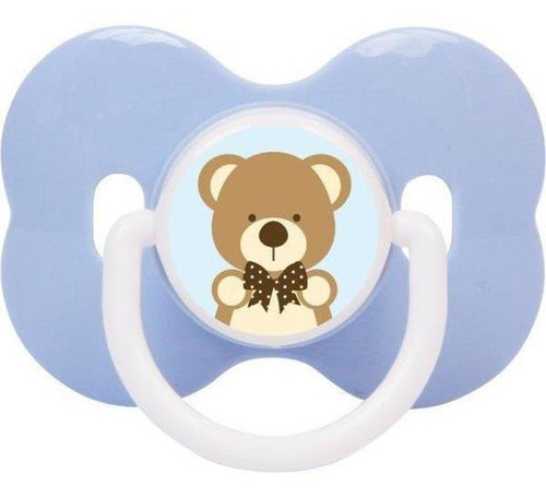 Chupeta Borboleta Com Bico Redondo Em Silicone 02 - Azul