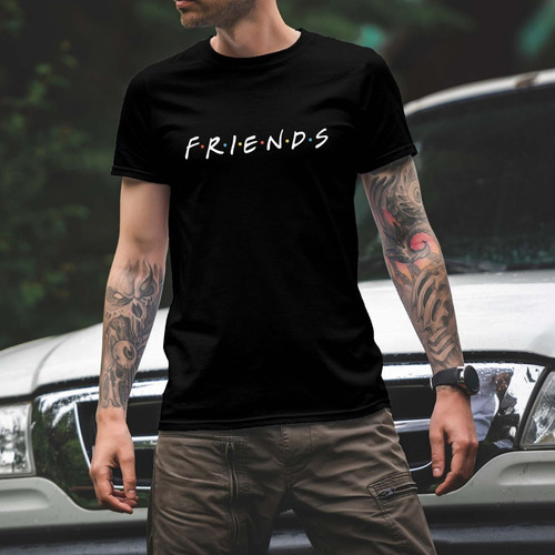 Imagen 5 de 6 de Remera Negra Friends Tv Hombre Mujer Niños Algodón Premium