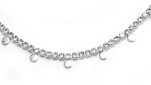 Choker Gargantilla De Brillos Cubic Con Monedas Baño Deplata