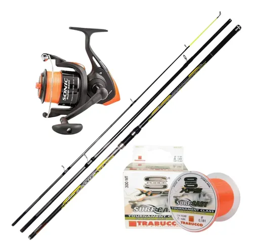 METEO セット Vara 4.20m Trabucco Kit + Molinete Sonic 6500 + Linha