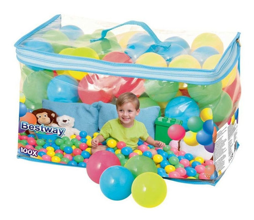 Set De 100 Pelotas Plásticas Colores P/ Niños Piscina Juegos