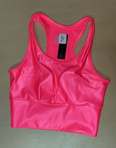 Top Brandfit Efecto Cuero Top Cuero Rosa Neon