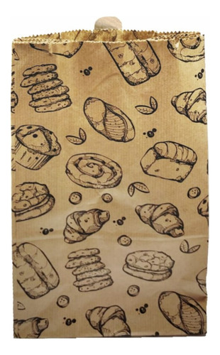Bolsas De Papel Kraft Estampadas - 100 Bolsas