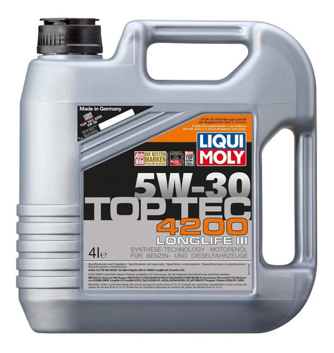 Aceite Liqui Moly Top Tec 4200 5w30 4 Litros 3715 Sintetico