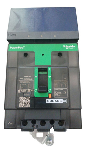 Bga36125 Termomagnetico, Powerpact B, 125a, 3 Polos, 600y/3