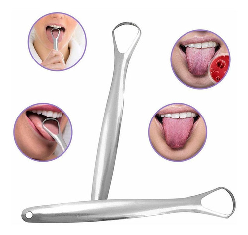 16pcs Portátil Reutilizable Raspador De Lengua, Acero Inoxid