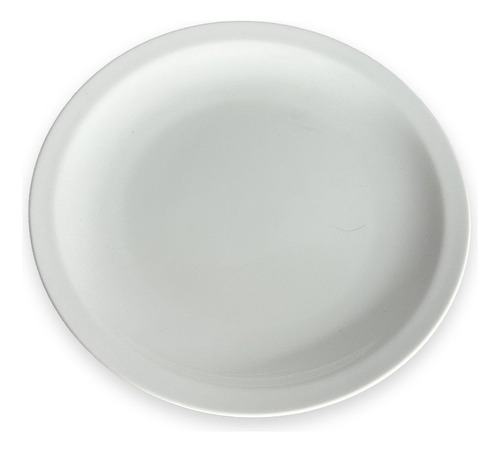 Set X12 Plato Playo Porcelana Blanco Redondo Comedor 25cm