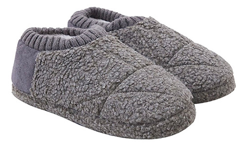 Pantuflas Hombre Sherpa Gris Corona