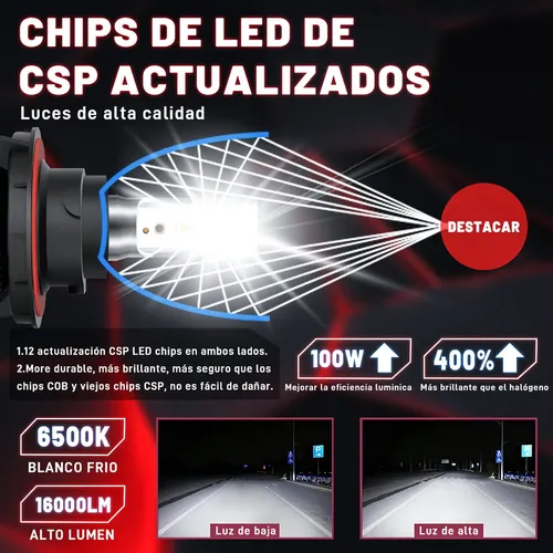 Yan Kit Luces Csp Led H4 H11 Luz Alta/baja/niebla For Nissan