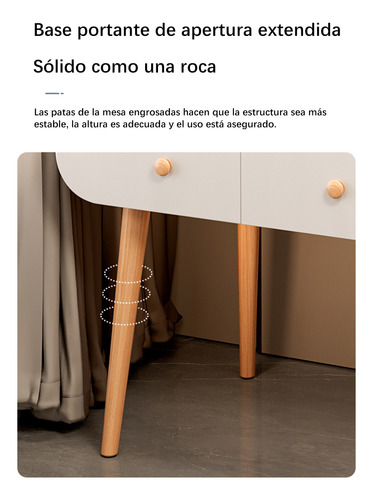 Tocador Madera 100*40*120cm Con Espejo Led Y 4 Cajones RK100CK Color Blanco