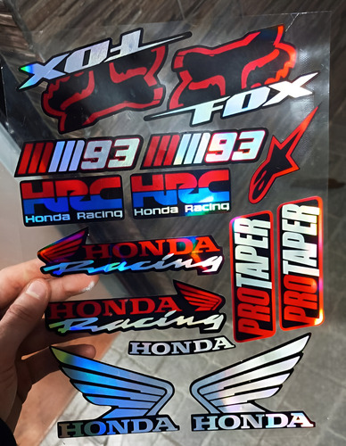 Pack Calcos Honda Moto Tornasolado X14