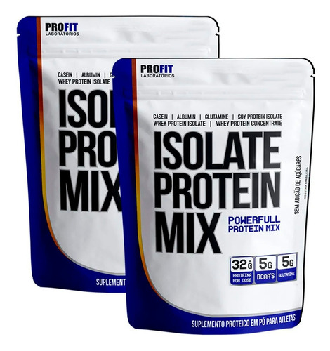Combo 2x Isolate Whey Protein Mix 900g = 1,8kg - Kit Profit Sabor Creme De Avelã