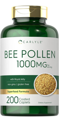 Bee Pollen 1000mg Carlyle 200 Comprimidos Hecho En Usa