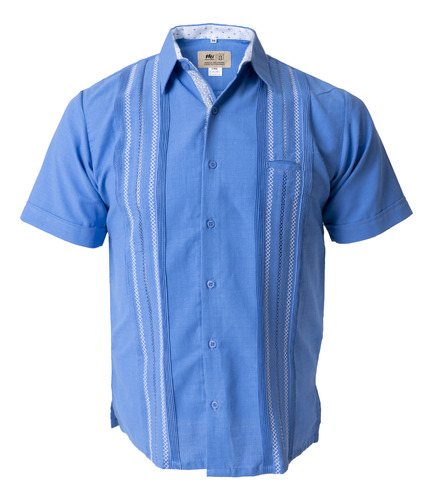 Guayabera Azul Francia Con 3 Picuetas