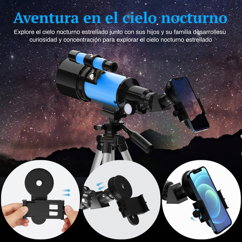 Telescopio Astronómico Profesional F30070 Monocular 150x Azul