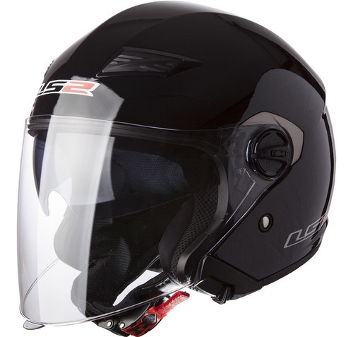 Casco Para Moto Con Parasol Cara Abierta Color Negro Satinado Tamaño Del Casco Extra Chico