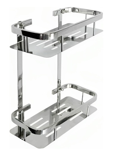 Organizador Colgante De Baño  Estante Doble Acero Inoxidable