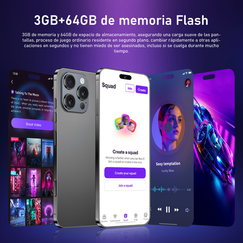 Android Celulares 4g I16 Pro Max 6.56 Pulgadas Barato Ram3gb Y Rom64gb