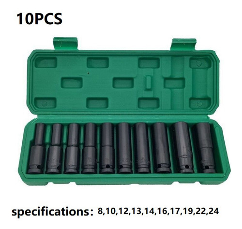 10 Peças De Soquete De Chave Elétrica De 8-24 Mm 1/2 Pneumat