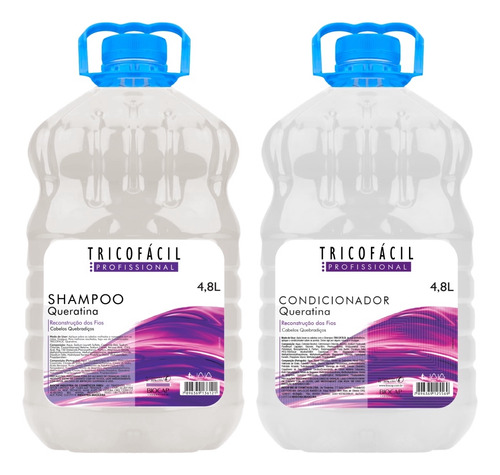 Shampoo E Condicionador De Queratina 4,8 Litros Tricofácil