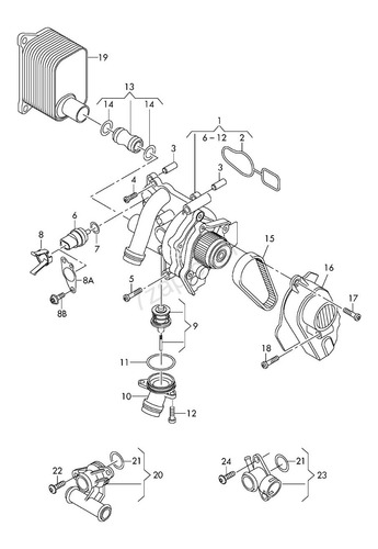 Imagen 5 de 6 de Repuesto De Bomba De Agua Vw Tiguan 2.0l 09-13