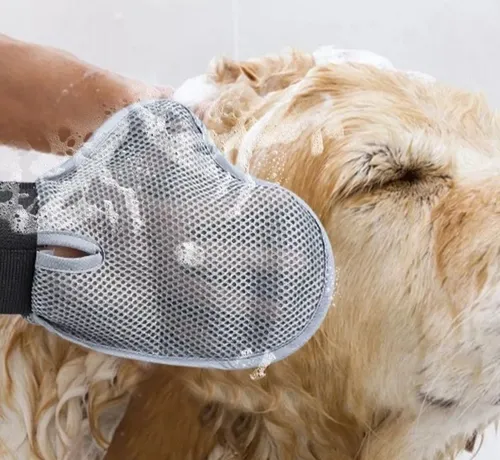 Cepillo Guante Manopla C/ Cerdas De Acero Inox Perros Y Gato