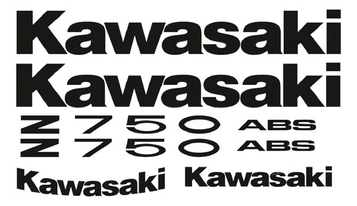 Kit Jogo Faixa Emblema Adesivo Kawasaki Z750 2012 Laranja