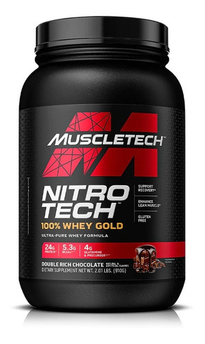 Nitro Tech 100% Whey Gold 2lb Sabor Double Rich Chocolate