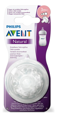 Tetinas Natural 3m+ Flujo Variable X 2unds. Philips Avent