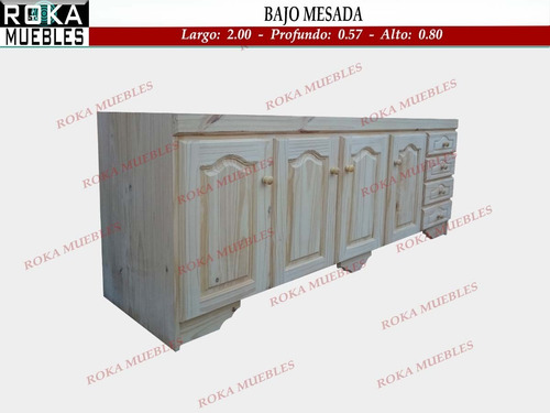 Imagen 2 de 3 de Bajo Mesada De 200 Pino Roka
