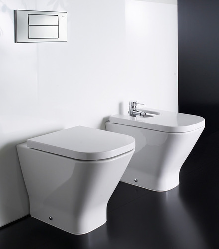 Roca The Gap Inodoro Corto Baño Sanitario Salida Dual Blanco Blanco