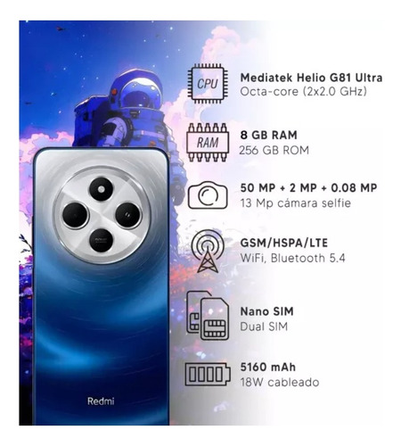 Xiaomi Redmi 14c 8ab Ram 256gb Rom Dual Sim 6.88 50mp Azu