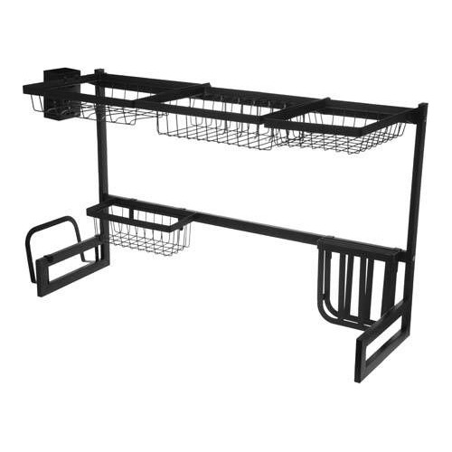 Escurridor Platos Sobre Mesada Negro Rack Organizador Secado