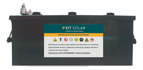 Bateria Solar 180ah Ciclo Profundo Plomo Acido 12v Kit Solar