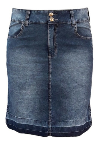 Saia Jeans Evangélica Barra Desmanchada Plus Size 46 Ao 60