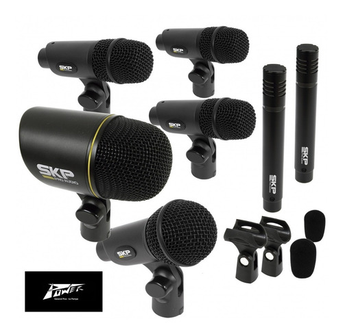 Set Microfonos Skp Dms7 Profesional Para Bateria X 7 Unidade
