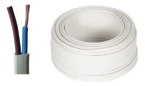 Cable Bajo Plomo Vaina Plana Blanco 2x1mm X25 Mts