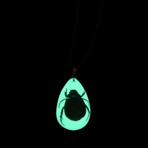 Realbug Green Chafer Beetle Collar Que Brilla En La Pequeño,