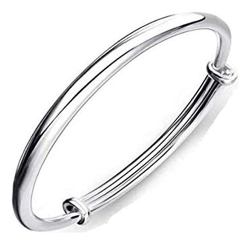 Hithop Brazalete De Plata De Ley 925 De Estilo Simple Para M