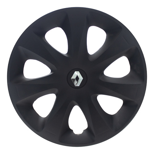 Tasa Renault Clio Mio 13 Pulgadas Negro Mate Logo Cromado