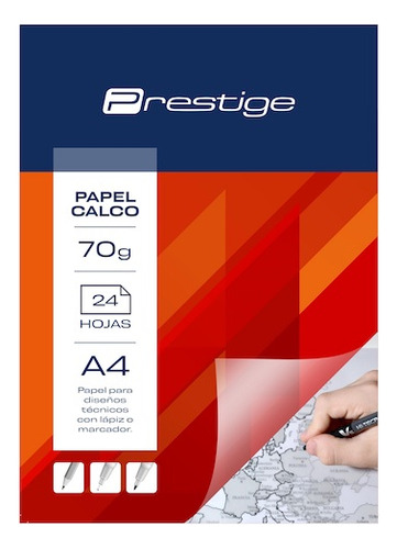 Block Papel Calco Prestige A4 70gr. X24  Serviciopapelero