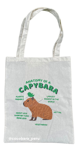 Tote Bag Capibara Capybara Playa Bolso Universidad Ronsoco