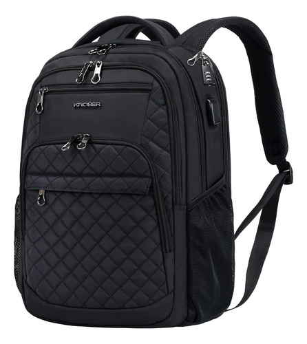 Mochila Kroser Para Portátil De Viaje De 17 Pulgadas, Repele