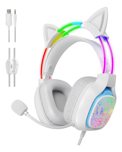 Onitoon Cat Ears Auriculares De Juegos Con Micrófono De Canc