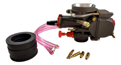 Imagen 3 de 7 de Carburador Cortina Plana Competicion 28 34 Mm Negro Chicler