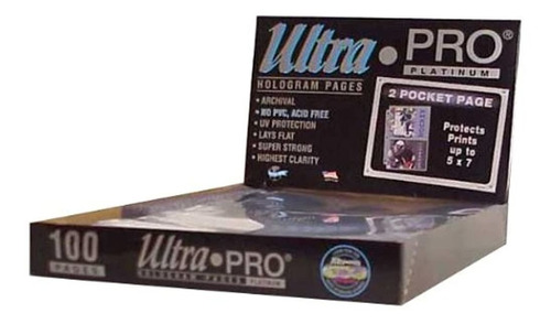 Ultra Pro 2-pocket Platinum Page Con 5  X 7  Bolsillos 100 C