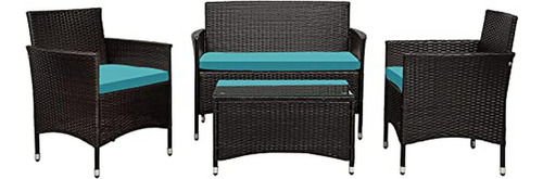 Set De Muebles De Patio, Rattan Gris