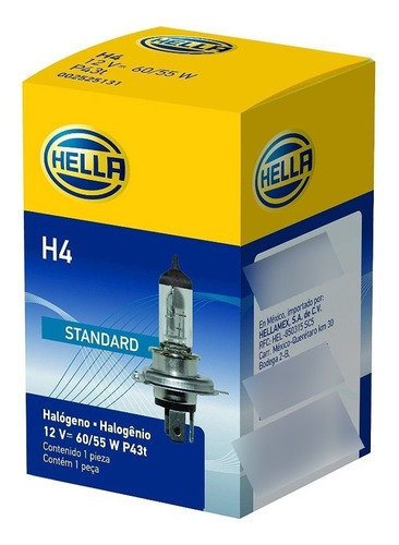 Foco H4 P43t-38 Standard 60/55 Watts Hella
