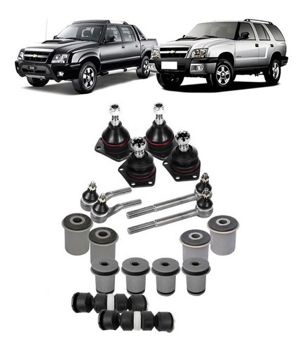 Kit Pivô S10 Blazer 2003 2004 Terminal Direção Bucha Bieleta