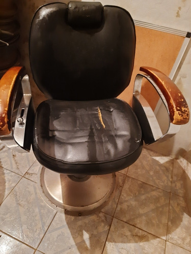 Imagen 7 de 7 de Silla De Barbería Peluquería Con Espaldar Reclinable